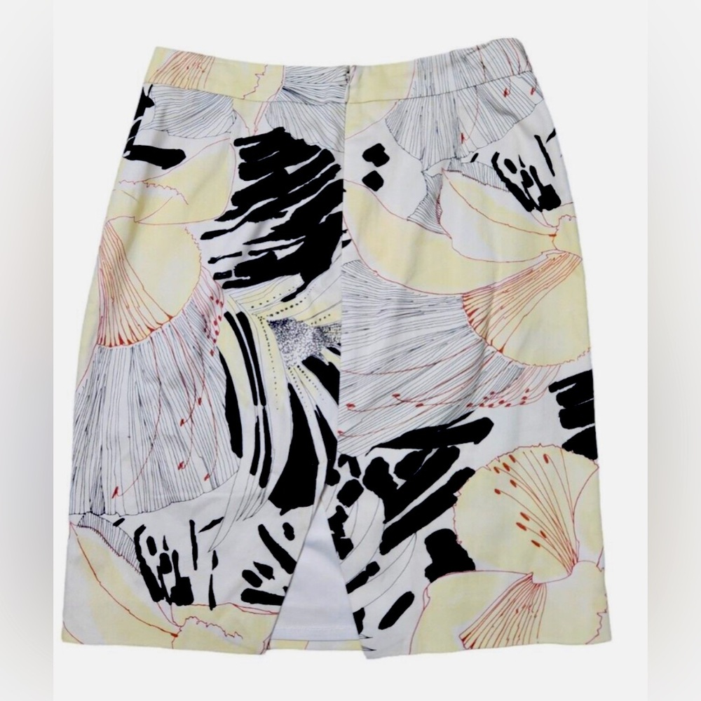 Elie Tahari Skirt Floral Back Zip Lined Cotton